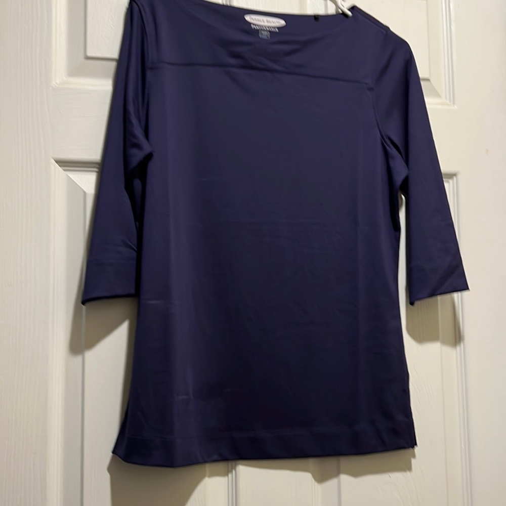 Two Womens Top- Pebble Beach Performance Poly Blend 3/4 sleeves Golf